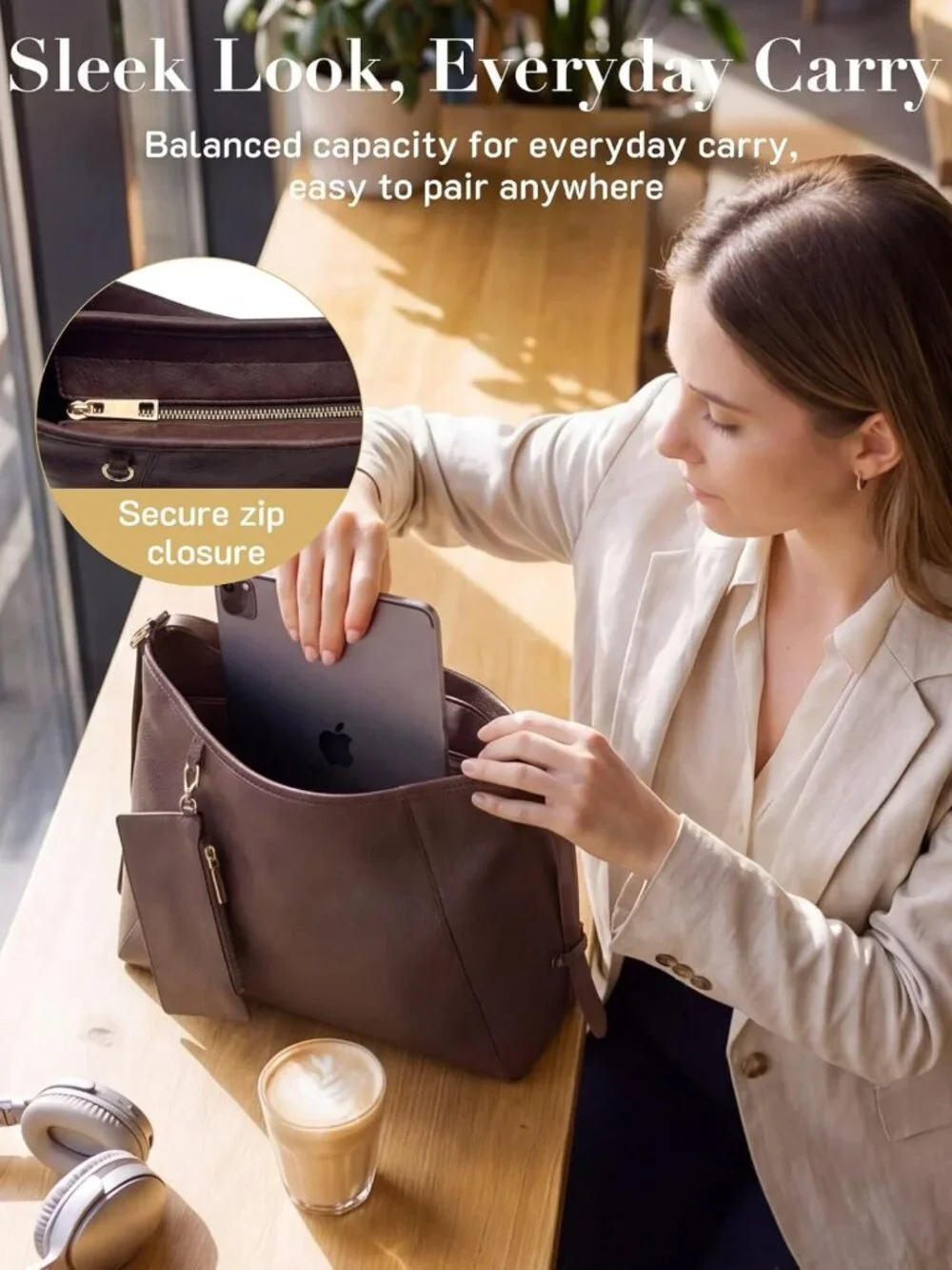 Stylish PU Leather Hobo Bag for Women | Multi-Pocket Crossbody & Tote Handbag